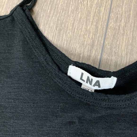 Revolve LNA Off The Shoulder Tee Top T-shirt Short Sleeve Black Size Small - Picture 6 of 9